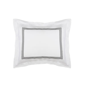 Strada Embroidered Percale Shams Black|1 Boudoir Sham