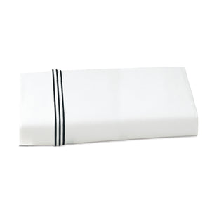 Strada Embroidered Percale Flat Sheet Black