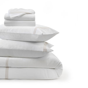 Strada Embroidered Percale Bedding Bundle Mink (Strada)|Queen