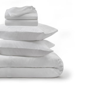 Strada Embroidered Percale Bedding Bundle White|California King