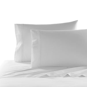 Strada Embroidered Percale Pillowcase Set of 2 White