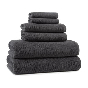 Veneto Textured Towels Charcoal