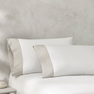 Vicenza Sateen Italian Pillowcase Set of 2 Oyster Grey